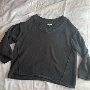 American Eagle Outfitters Charcoal V-Neck Sweater